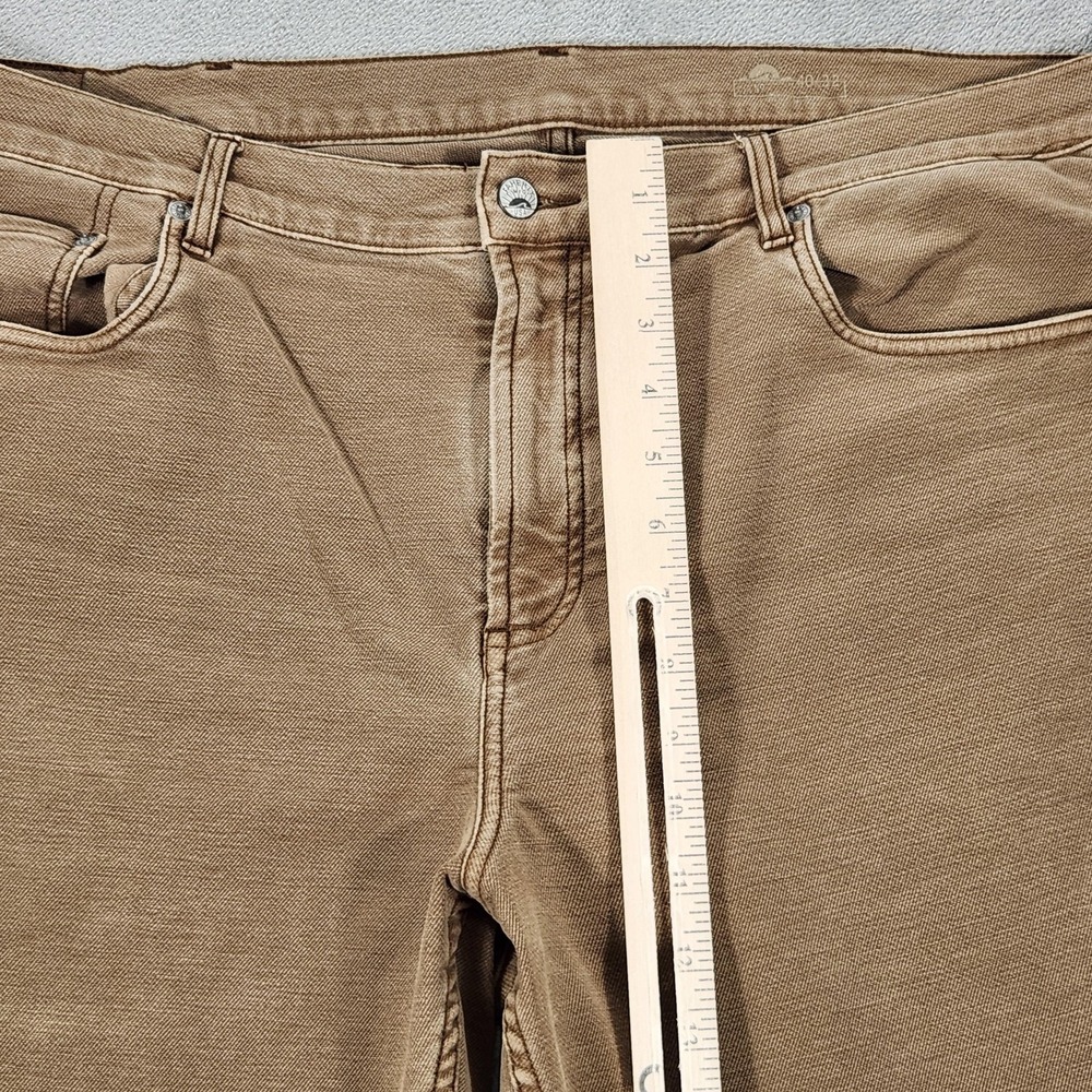 Faherty Jeans Mens 38x32 Beige Huckberry Slim Straight Stretch 5 Pocket Pants - Picture 14 of 16